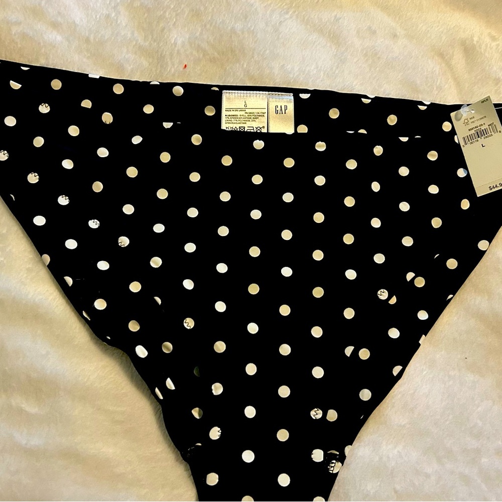 NWT GAP Black and White Polka Dot Bikini Bottom